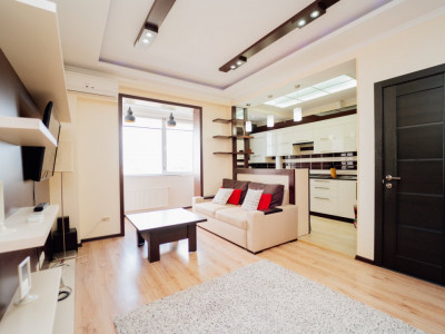 Chirie apartament spațios cu 1 cameră +living în bloc nou, Buiucani!