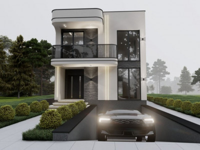 Casă modernă în stil Hi-Tech, 3 nivele, 208 mp+3 ari, Durlești.