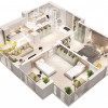 Apartament cu 2 camere+living, Artima4, Buiucani, Calea Ieșilor lângă parc! thumb 2