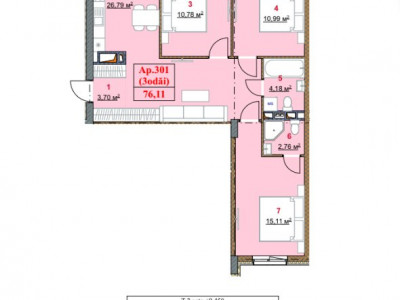 Apartament în rate de la dezvoltator! Durlești Residence, 3 camere, 76 mp.
