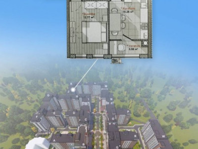 Apartament cu 1 cameră + living în complexul Solaris