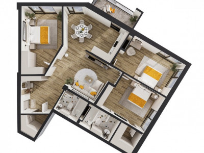 Apartament în rate! 3 camere + living, Solomon Grenoble 