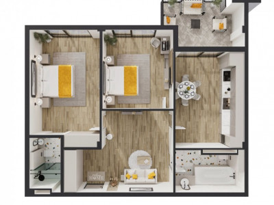 Apartament cu 2 camere, Complex Solomon Grenoble 