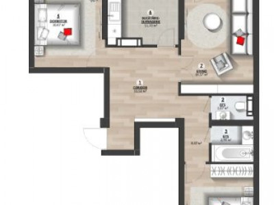 Дурлешты, ул. Картуша — 3 комнаты, новострой, белый вариант!