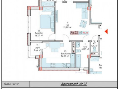 Apartament cu 3 camere+living în Durlești!