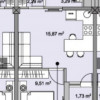 Vânzare apartament cu 1 cameră+living, bloc nou, Botanica, str. Sarmizegetusa. thumb 11