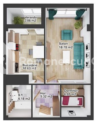 Apartament cu 1 cameră în variantă albă, 44 mp, Botanica, Casa ICAM! 3