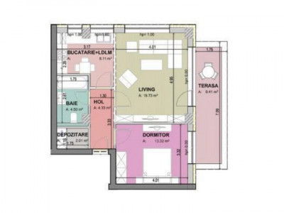 77,05 mp Apartament cu 2 camere in Brasov bloc nou Zona Racadau