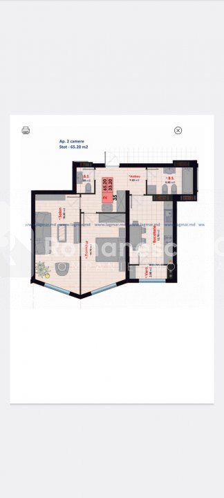 Vânzare apartament cu 2 camere, Lagmar Testemițanu, Centru! 5