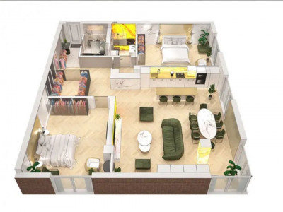 Apartament cu 2 camere+living, 125 mp, complexul Milanin Residence!