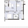 Двухкомнатная квартира в белом варианте, 47,68 кв.м., ЖК Codru Residence! thumb 5